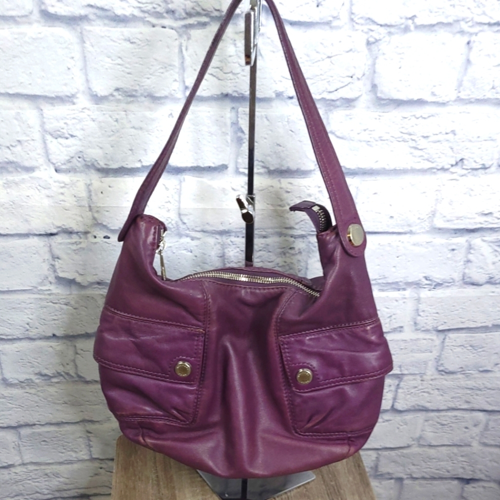 Michael Kors Leather Plum Vintage Shoulder Bag